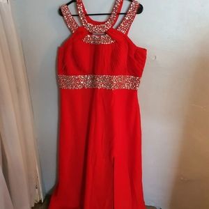 Elegant Red Jeweled Dress